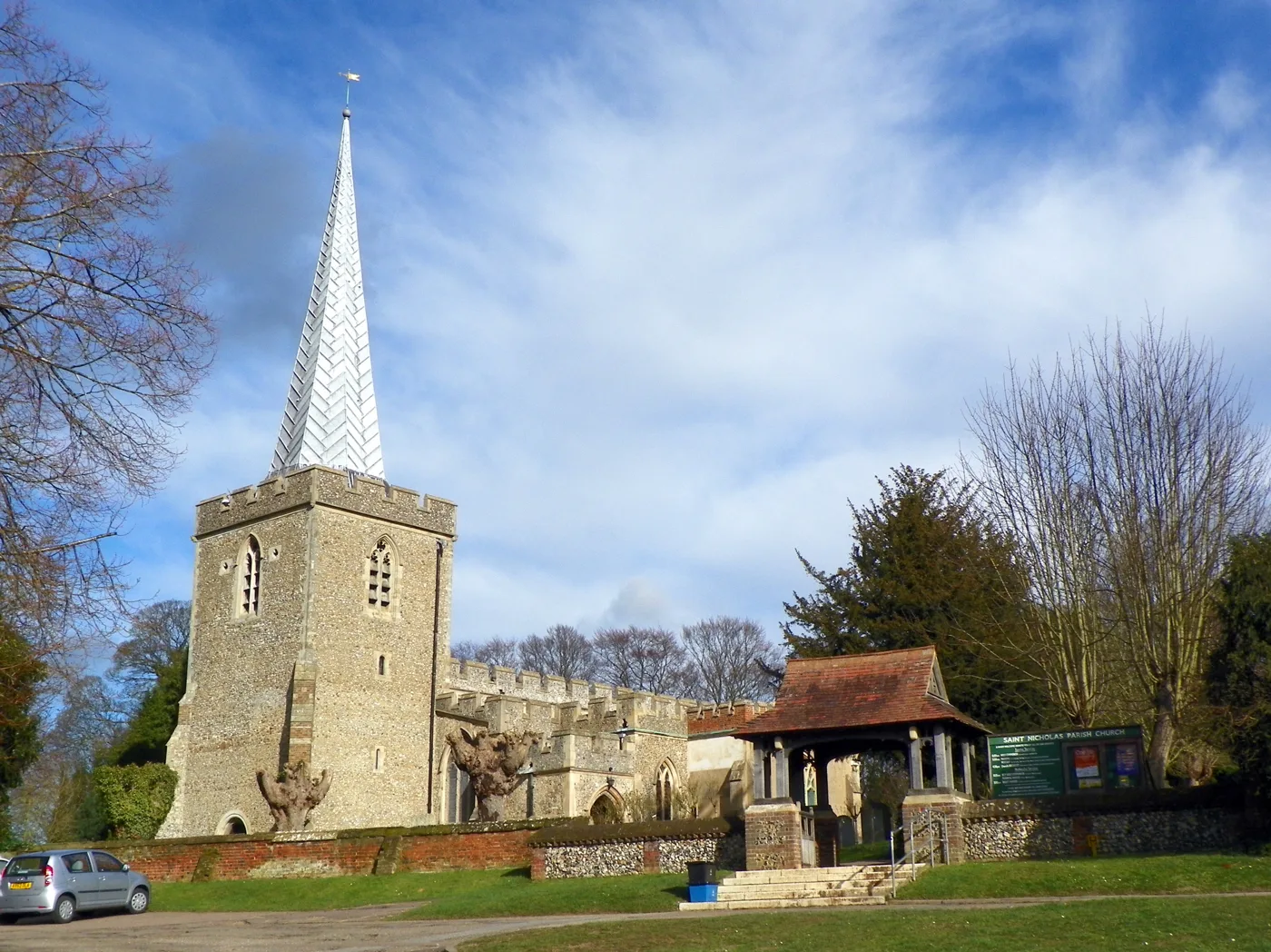 St Nicholas' Church in Stevenage. The ward that shares its name is one of the government's Pride in Place neighbourhoods.